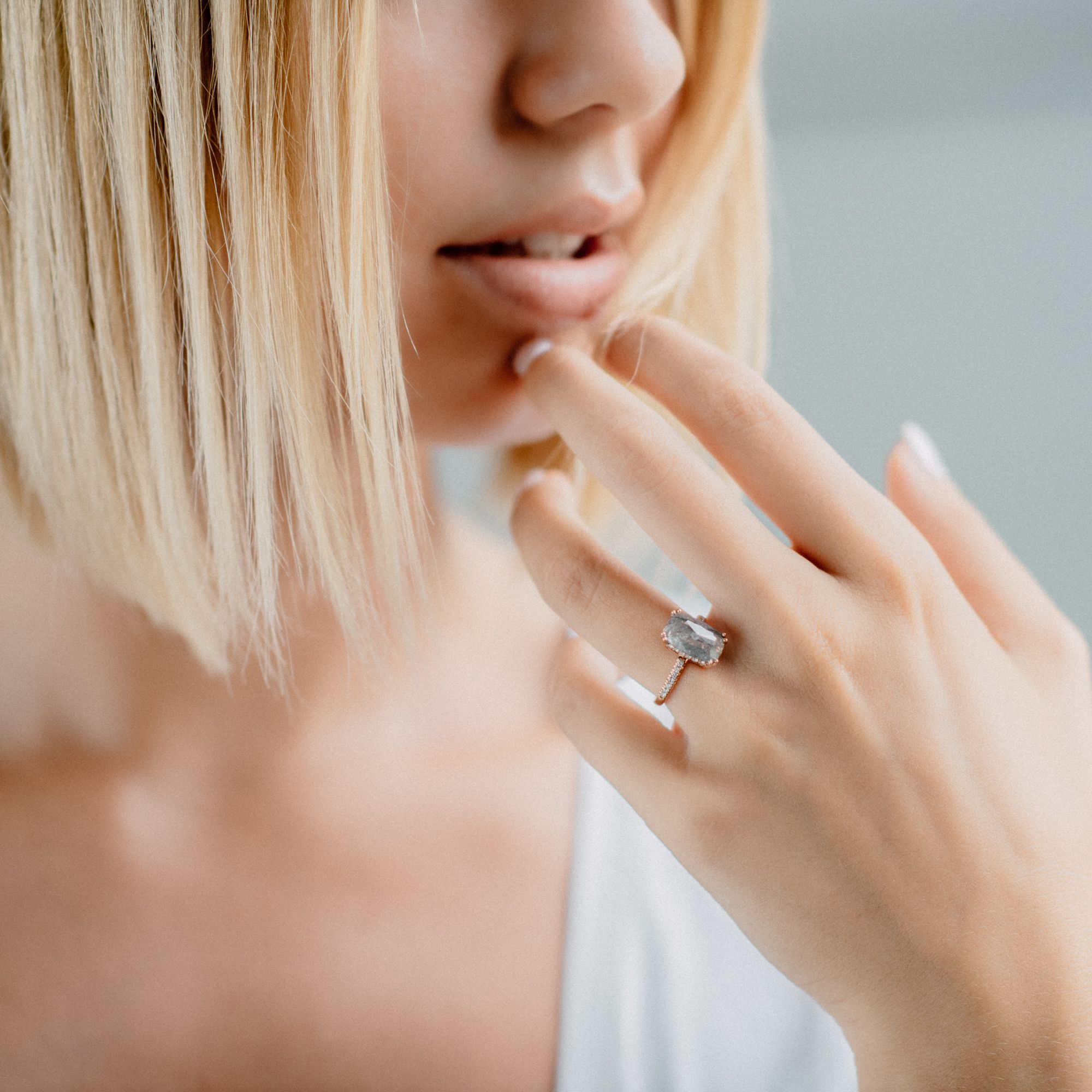 Salt & Pepper Diamond engagement ring | IN THE STONE JEWELS